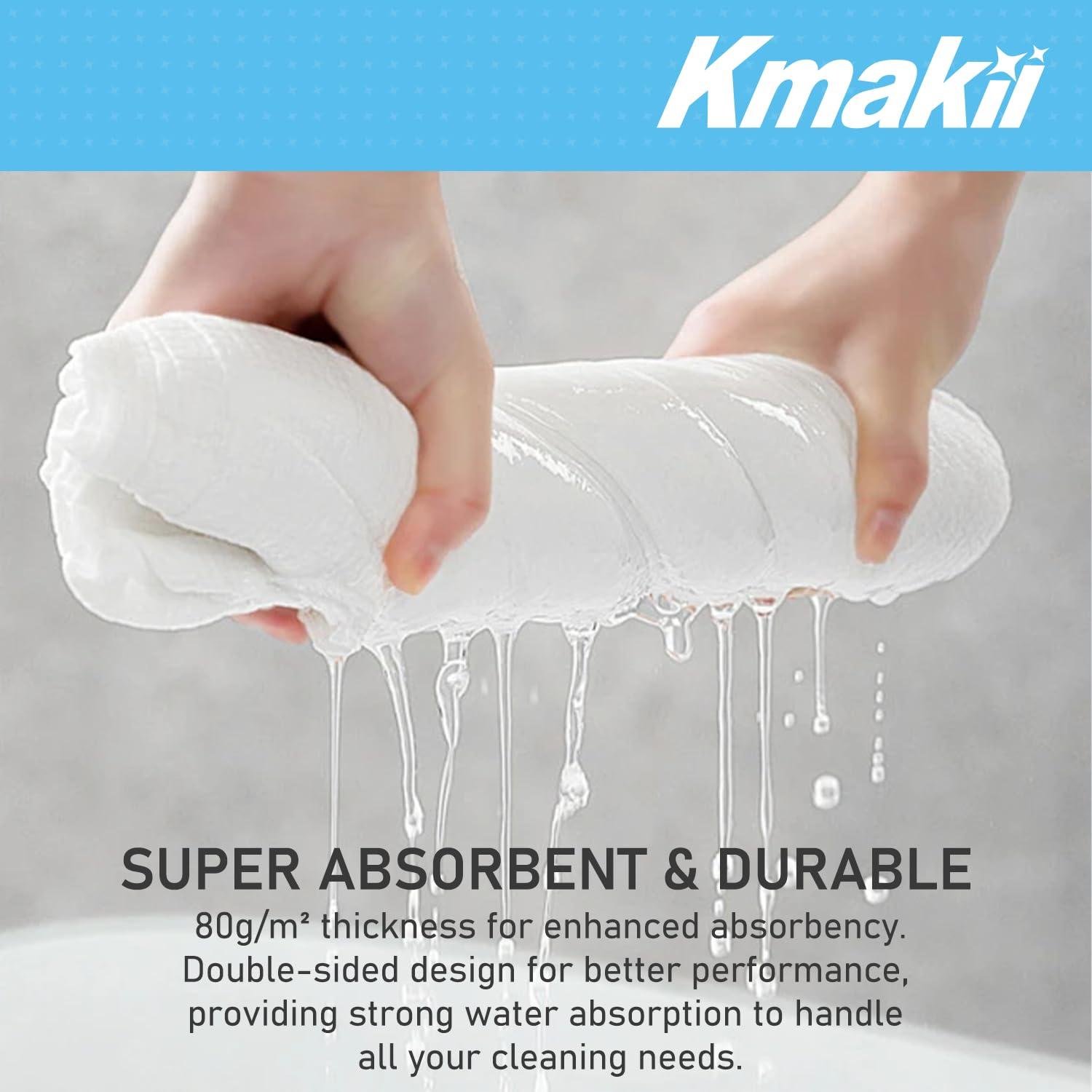 KMAKII KMAKII Disposable Bath Towels Camping Towel Gym Towel Soft Thick and Absorbent Shower Towels for Travel, Hotel, Spa, and Business Trip, White, Large Size 55 x 28 inch, Individually Packed, 12 Count