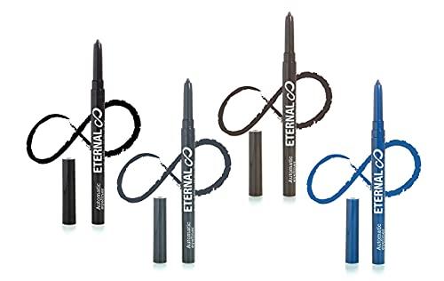 Eternal Eternal Cosmetics Automatic Water Resistant Eyeliner Set – Easy Glide-on for a Professional All Day Smokey or Dramatic Effect, Long Lasting and No Smudge Mechanical Eye Pencil (4 Pack)