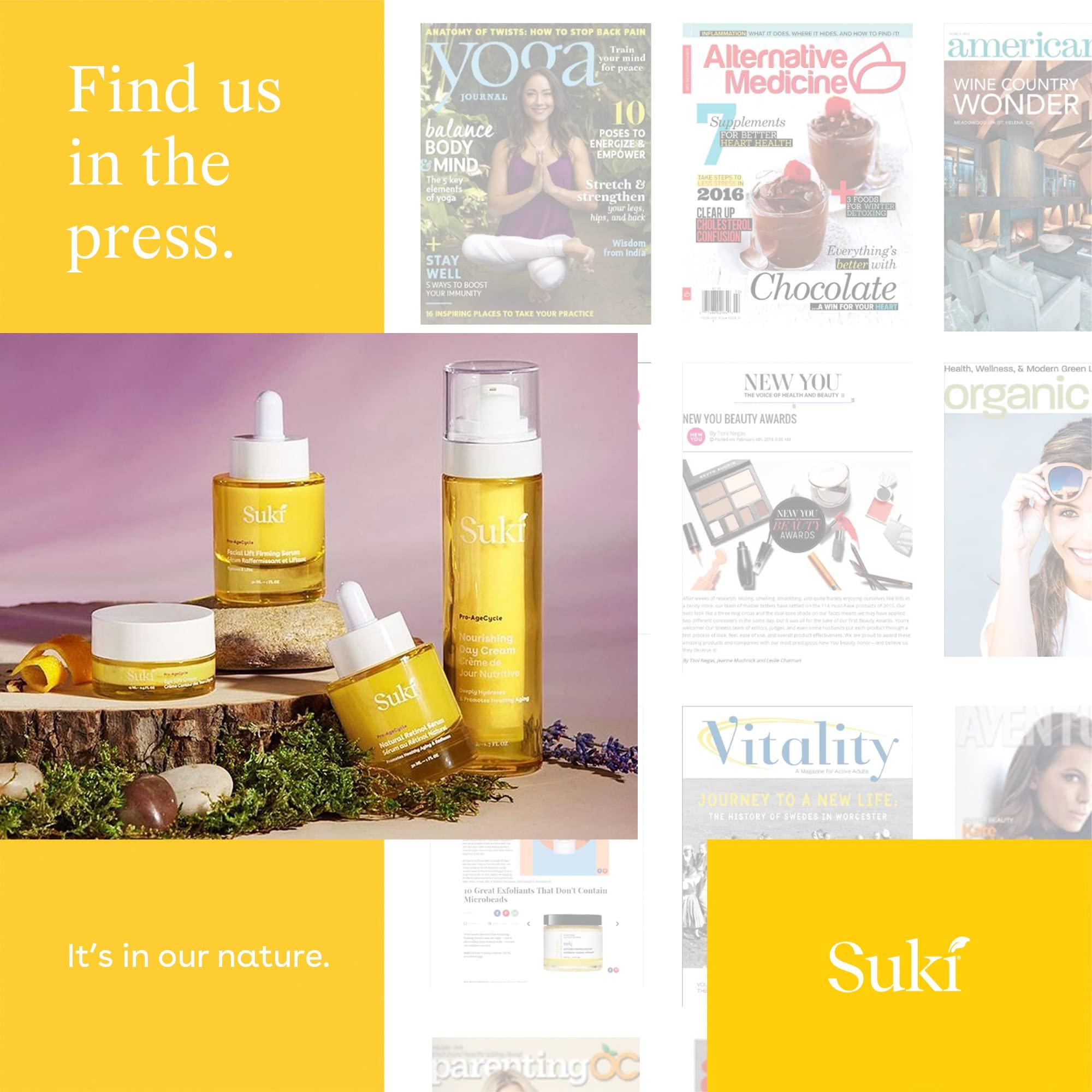 Suki Natural Retinol Serum for Face  Radical Results Skin Resurfacing Retinol Serum for Day & Night Care with Rose Extract, Vitamin C, Collagen - Anti Wrinkle Serum to Brighten, strengthen, Tone 1oz