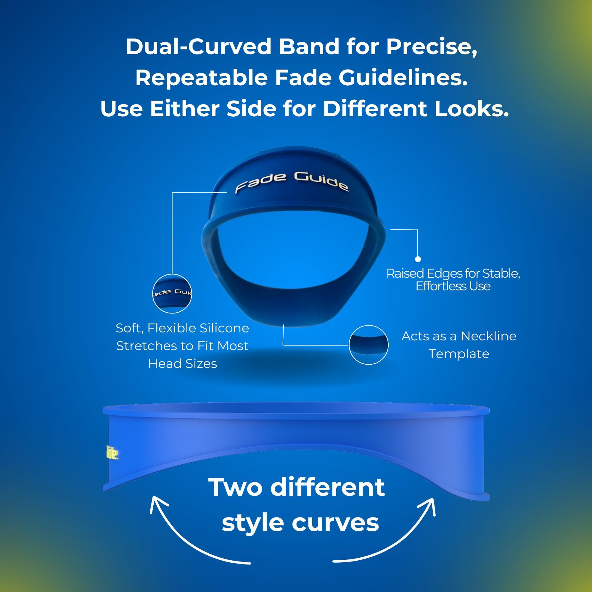 Fade Guide Fade Guide and Neckline Shaving Template | Curved Silicone Band | Great for Creating Skin Fade Guidelines for DIY Haircuts | Fade Haircut Guide for Hair Clippers