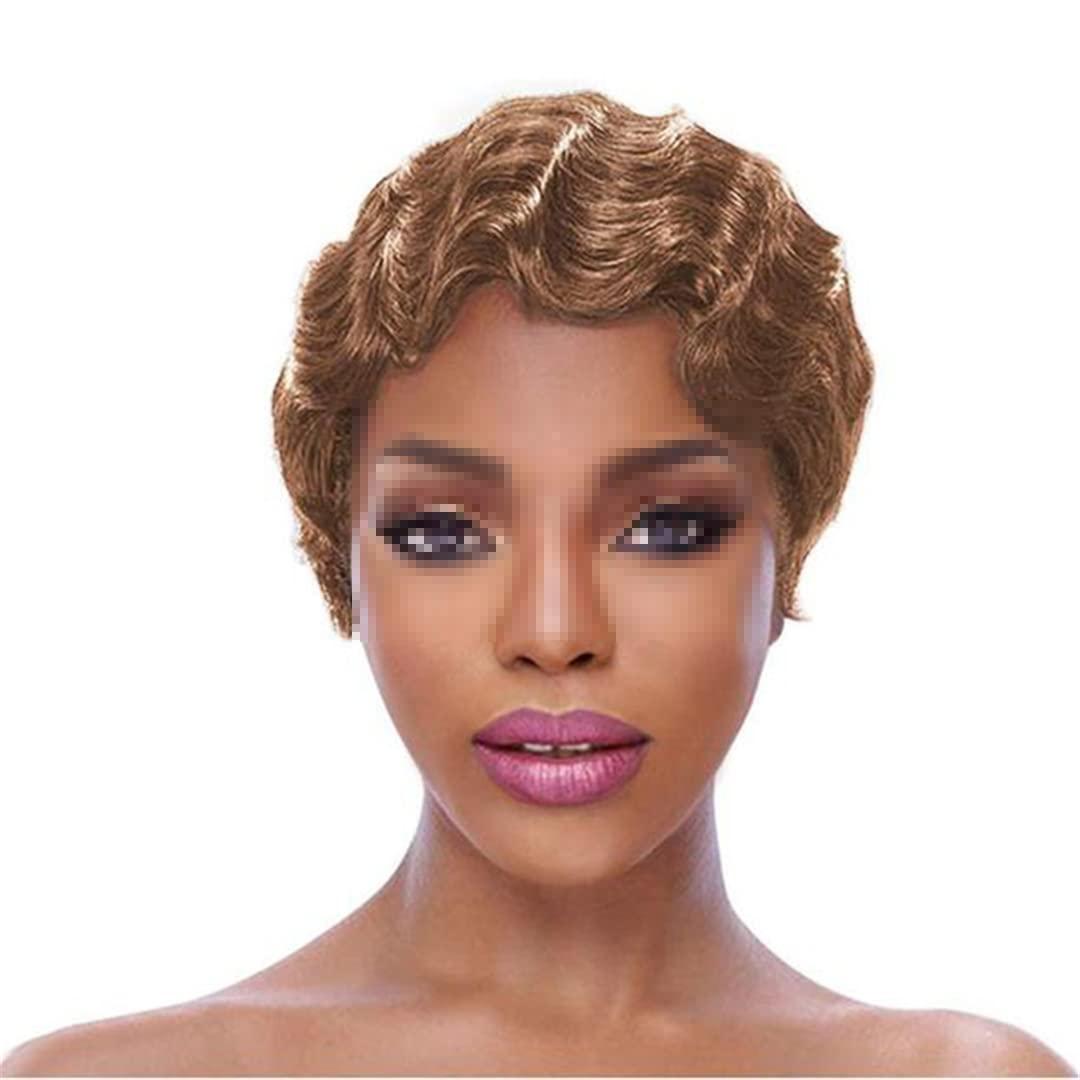 Sweejim Flapper Hairstyles For Women Finger Wave Wigs Retro Style Short Remy Human Hair Brazilian Wig #30