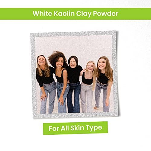 Soapeauty Soapeauty WHITE KAOLIN CLAY Powder | Cosmetic Grade 100% Natural | Facials, Face Mask, Soap Making, Bath Bomb | aka White Clay Powder, China Clay Powder | (8 OZ)