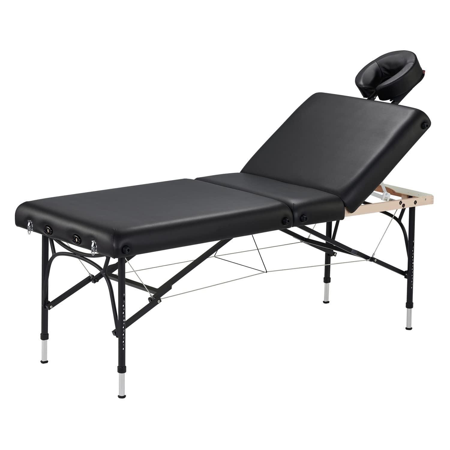 Master Massage Master Massage Violet-Tilt 29.5''Liftback Tilting Salon Aluminum Massage Table Package(Black)