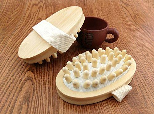 AnHua AnHua® 1PC Natural Wood Wooden Hand-Held Massager Body Brush Cellulite Reduction L Size
