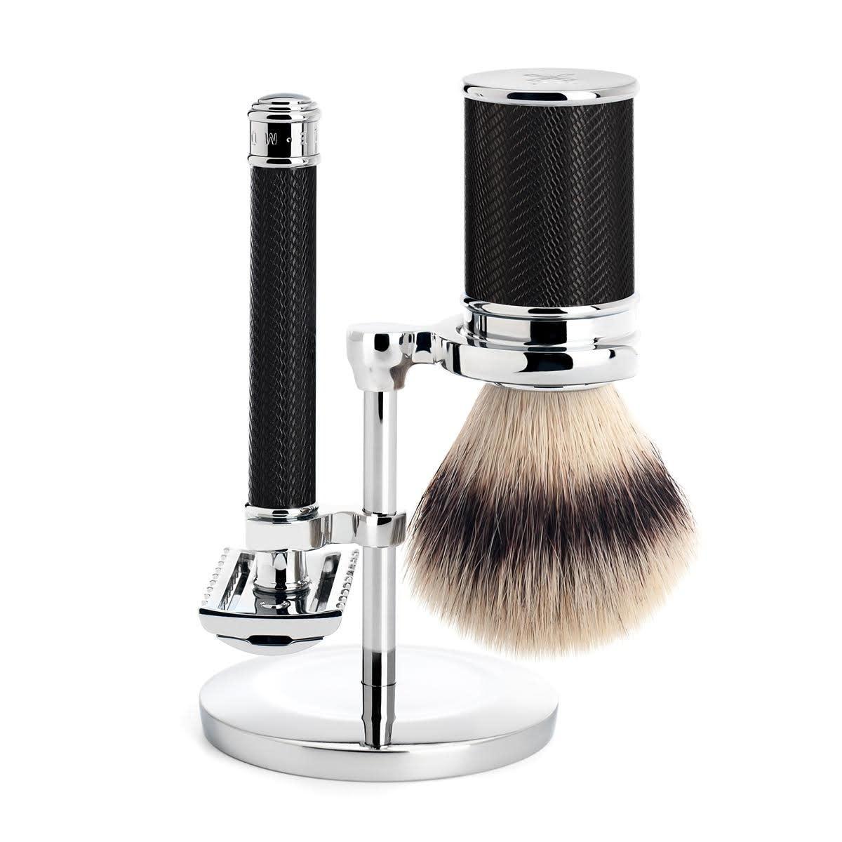 M MÜHLE MÜHLE Silvertip Fiber Safety Razor (Open Comb) Shaving Set - Perfect for Every Day Use, Barbershop Quality Close Smooth Shave