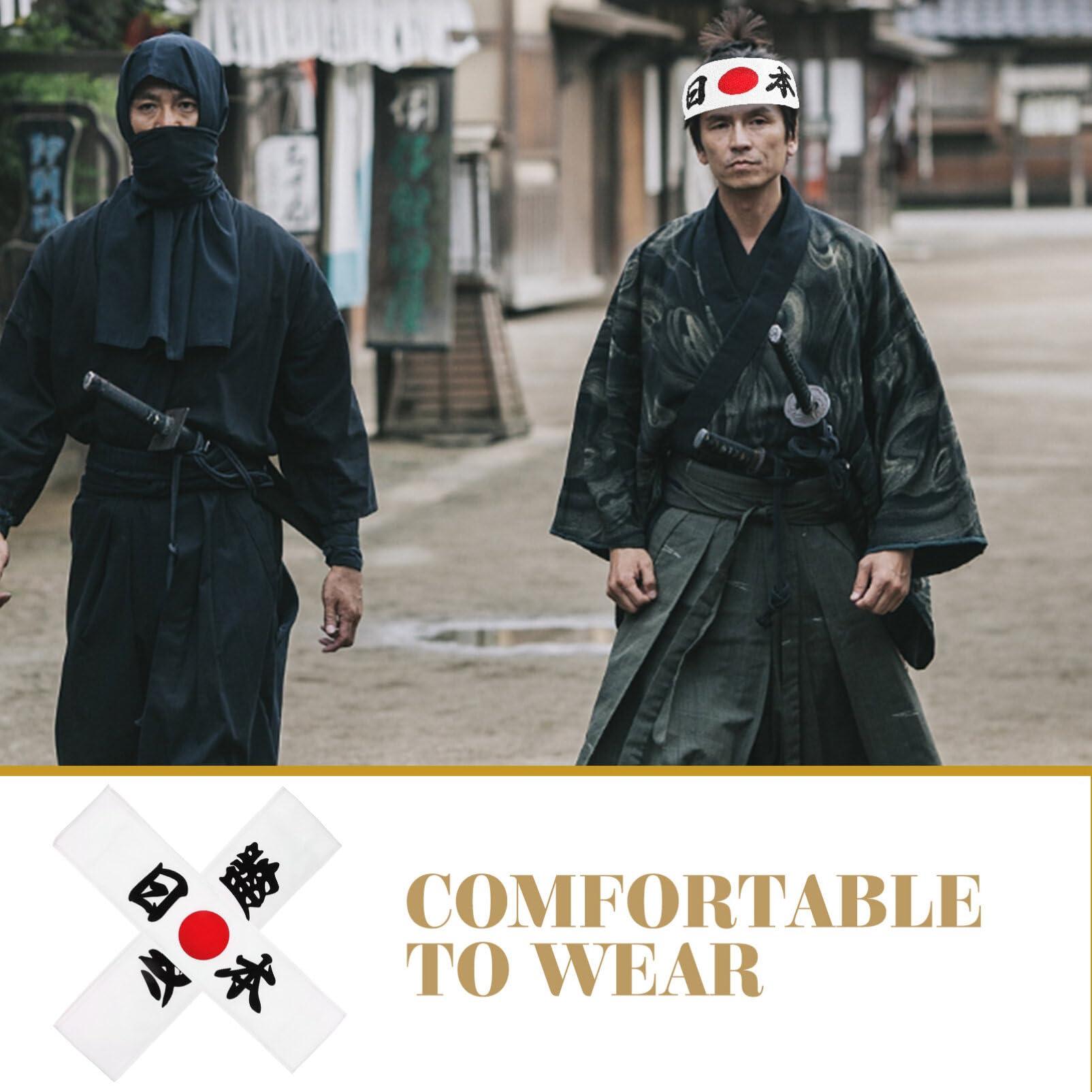 Gadpiparty Gadpiparty 2pcs Sushi Hair Ties Headband Decor Japanese Chef Costume Head Band Samurai Hat Chef Accessory Karate Supply Chef Supply Karate Head Strap Kimono Cooking Fitness Fabric