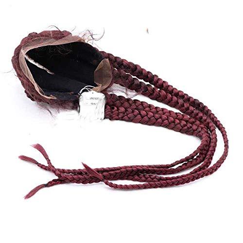 melody wig Melody Wig 99J# Wine Red 4x Twist Braids Wigs With Baby Hair Synthetic Lace Front braiding Wigs For Women Hand Twisted Wig Hand Made Braid Wig …