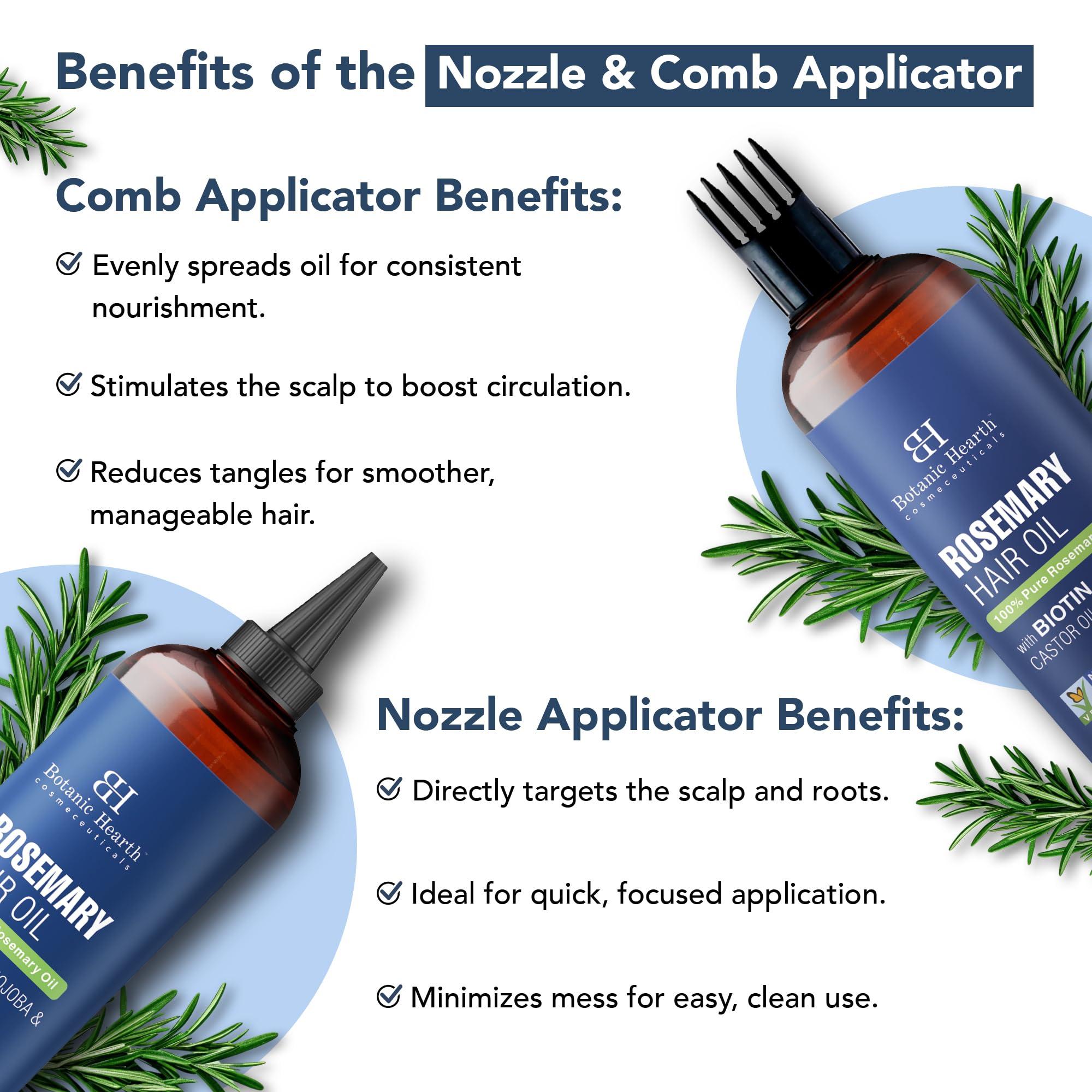 Botanic Hearth Botanic Hearth 100% Pure Rosemary Oil For Hair Growth (6.7 fl oz) Infused With Biotin, Jojoba & castor Oil | Hair strengthening Treatment | Nourishing & Volumizing | Non GMO Verified