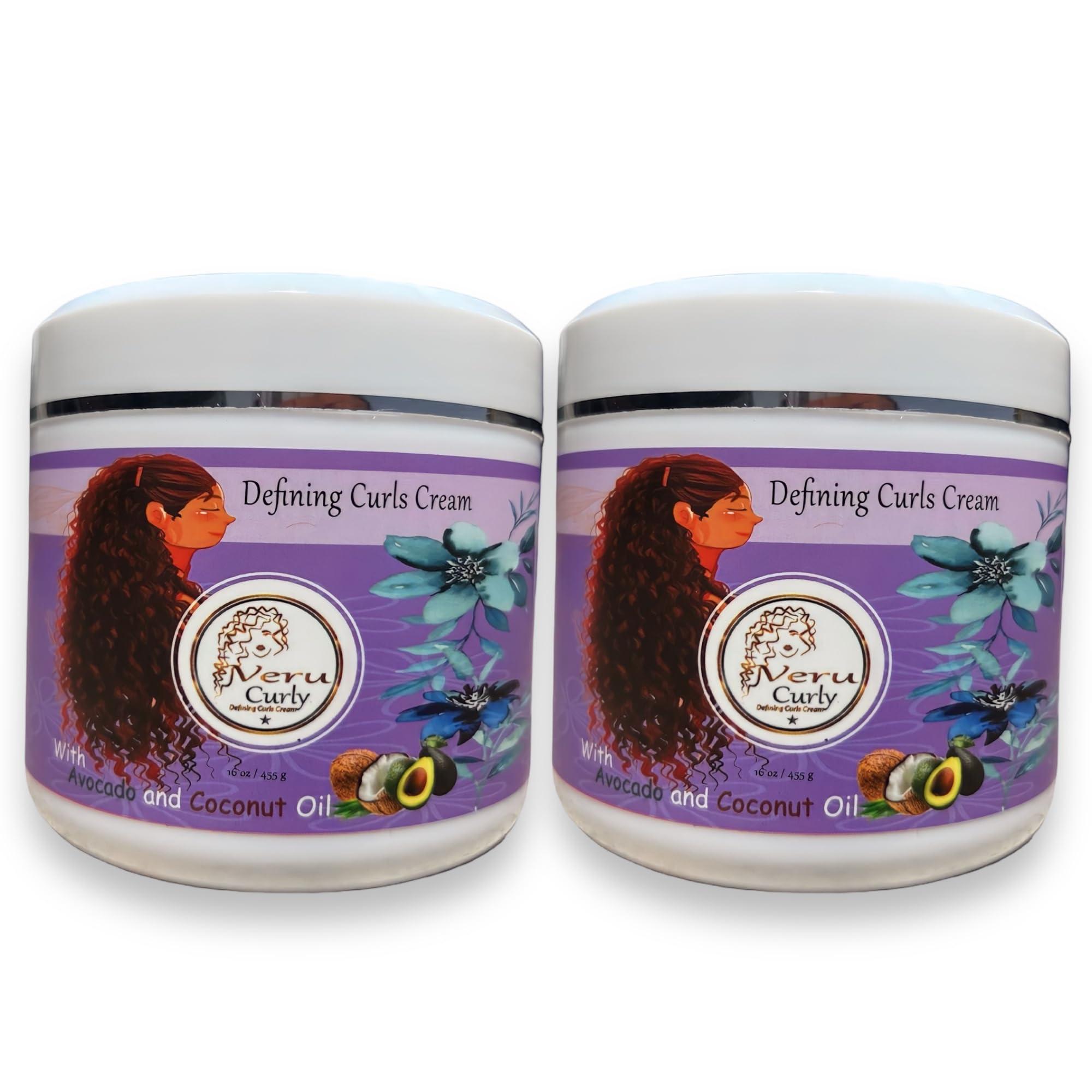 VeruCurly Curl Cream for Wavy Hair - (32 Oz) Pack of 2 - Curl Defining Cream For Non-Sticky, Hydrating & Smooth Curls With Breakage Protection - Maintains Moisture for Men and Women