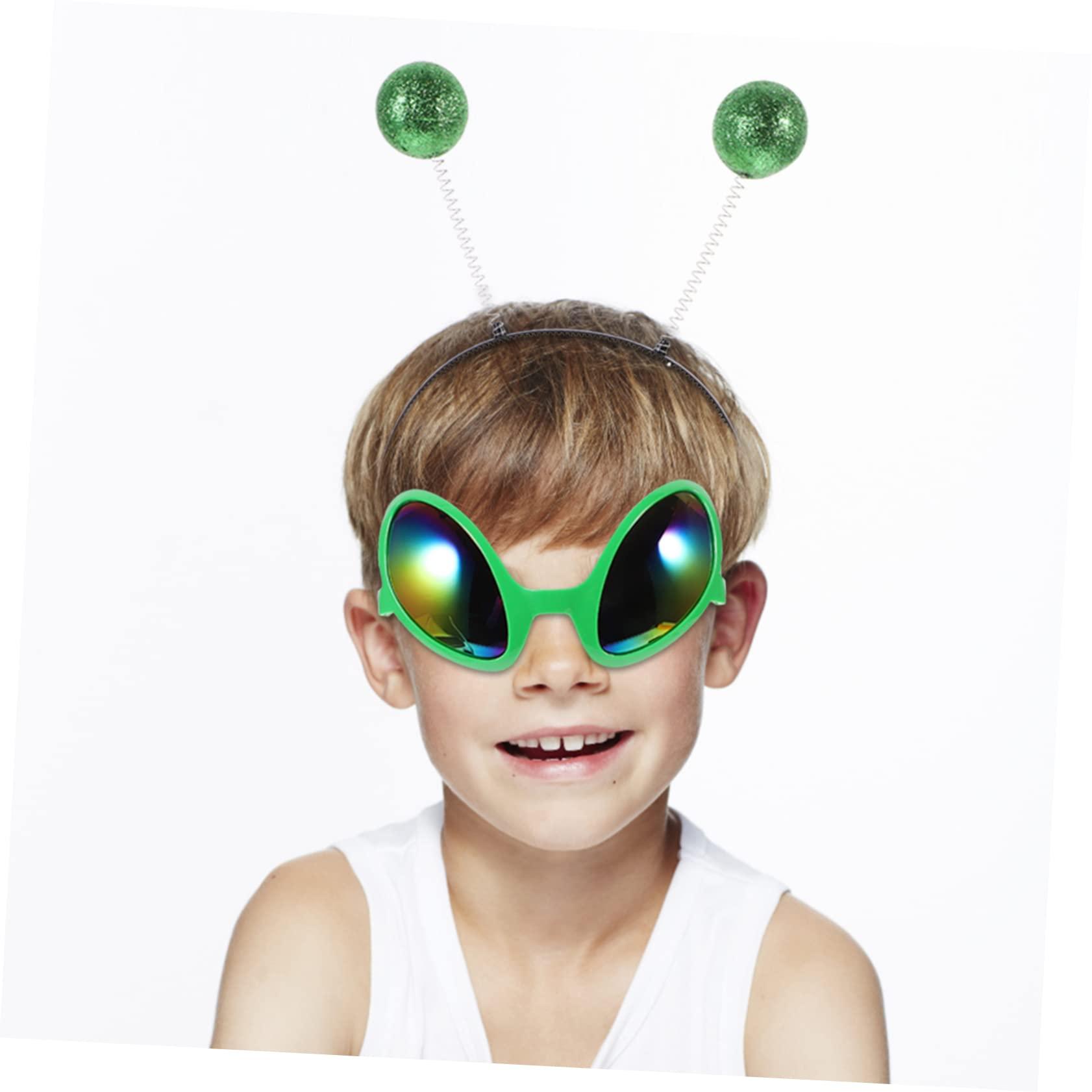 Abaodam Abaodam 3 Sets Alien Headband Hair Tie Hair Bands Glasses Makeup Hair Band Alien Eyewear Alien Prop Dreses Party Cosplay Headbands Party Supplies Alien Costume Plastic Apparel Miss Space
