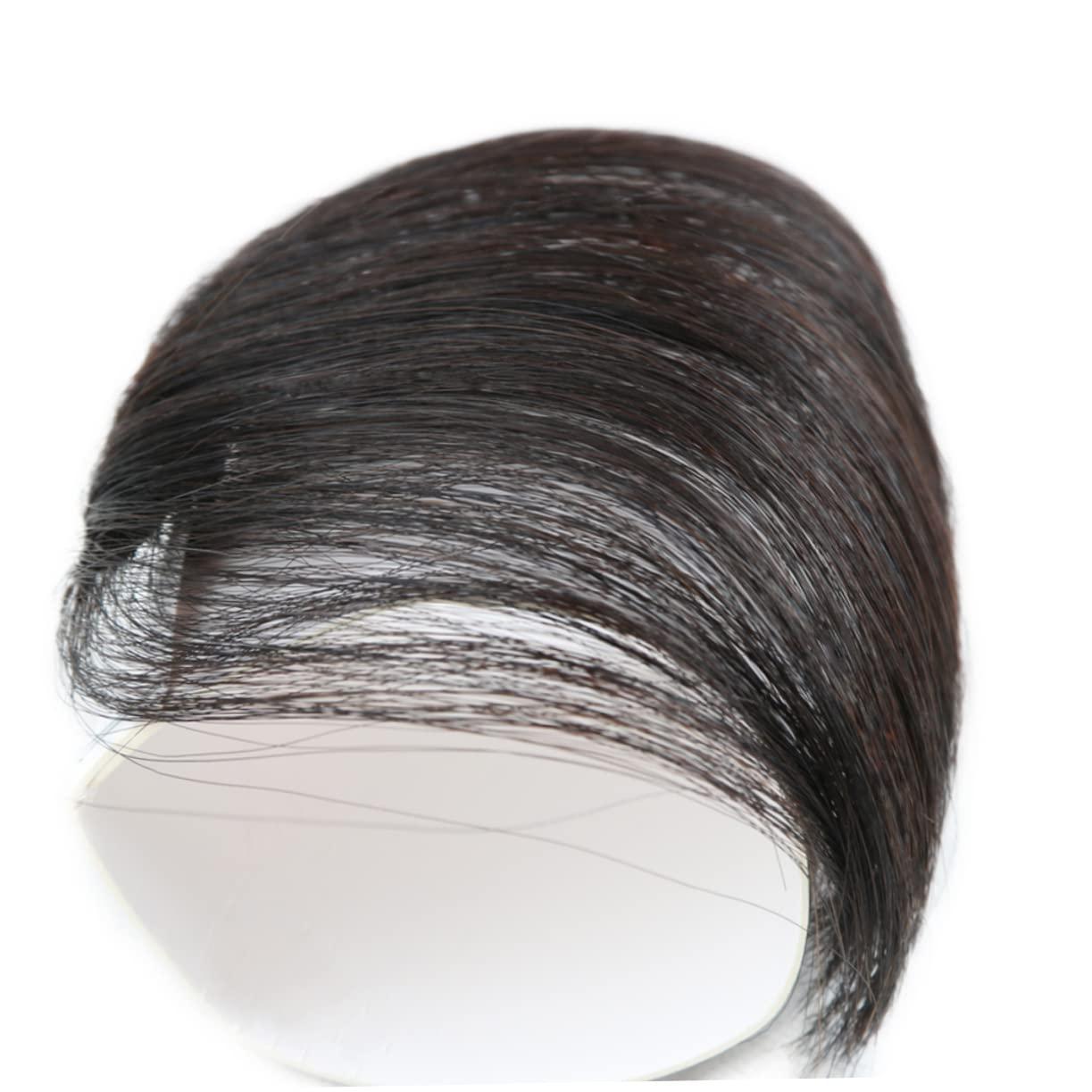 balacoo Balacoo 3pcs Piece Human Hair Clip on Bangs Hair Clips for Bangs Faux Bangs Fake Bangs Fake Hair Clip in Bangs Hair Barrette Black Hair Clip Bangs Hair Clip Hair Extensions Wig Lengthen