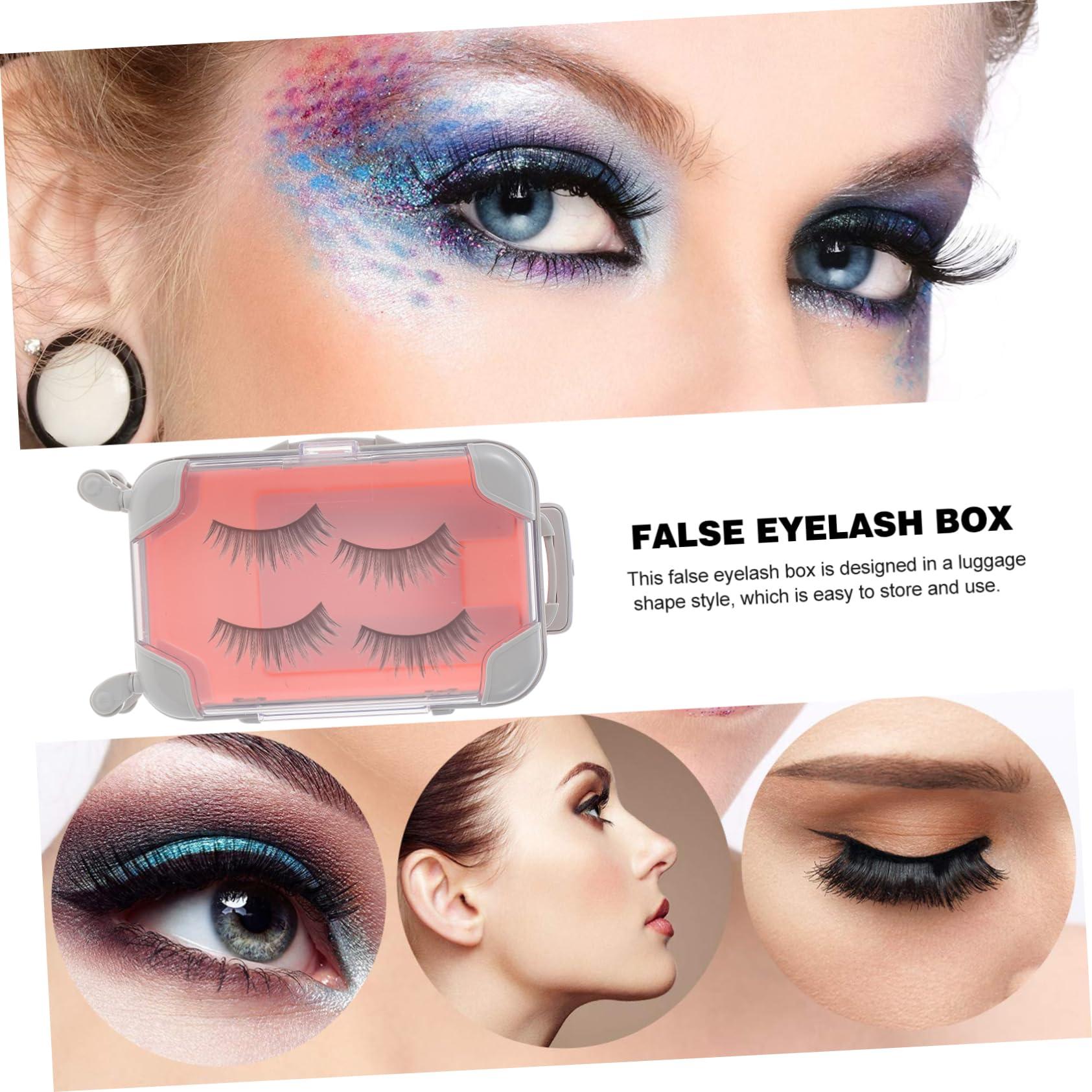 MERRYHAPY MERRYHAPY Elegant Lash Organizer Compact Suitcase Eyelash Box Portable Lash Storage Durable Plastic Holder