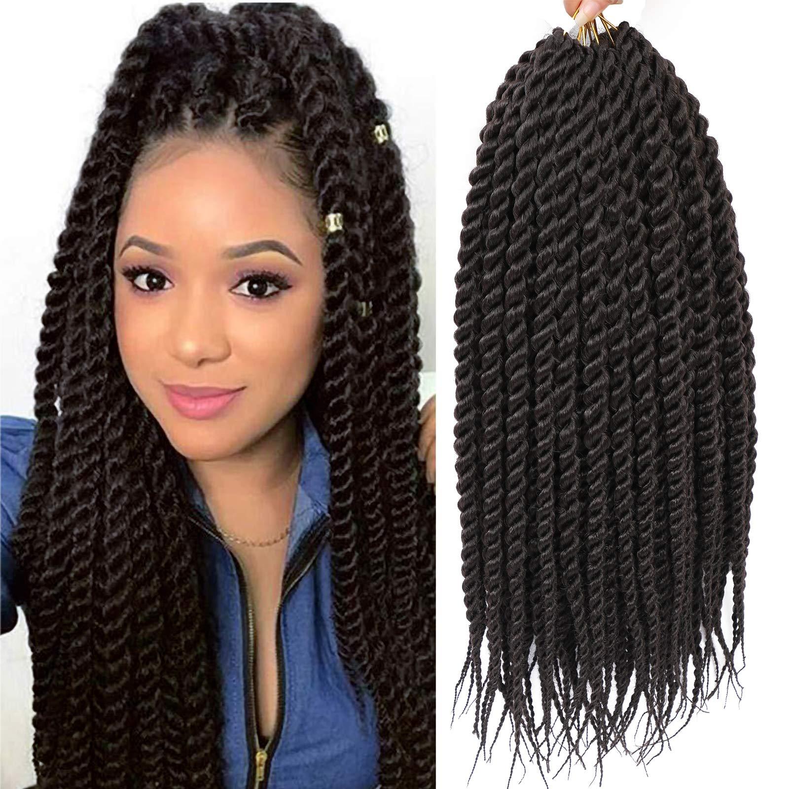 Admutty Havana Twist Crochet Hair 6 Packs 22 inch Crochet Braids Senegalese Twist crochet Hair Jumbo Havana Twist Crochet Braids(4#)