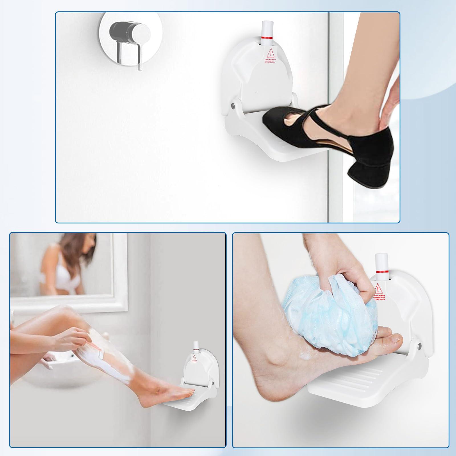 CLIO Foot Rest for Shower to Shave Legs, Foldable Shaving Step for Inside Shower, Suction Cup Shower Foot Rest