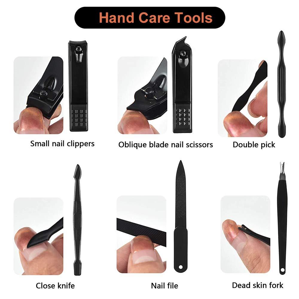 Felico Manicure Set, Pedicure Kit, Nail Clippers, 16 in 1 Professional Grooming Kit Stainless Steel, Toenail Tools with Luxurious Brown Leather Travel Case for Men Women Upgraded Version