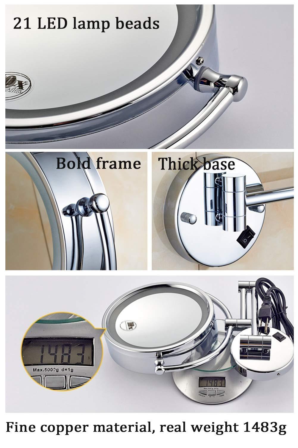 YEAHSO YEAHSO Wall Mounted Makeup Mirror Extending Folding Double Side Cosmetic Bathroom Shaving Mirror 360 Swivel & Extendable