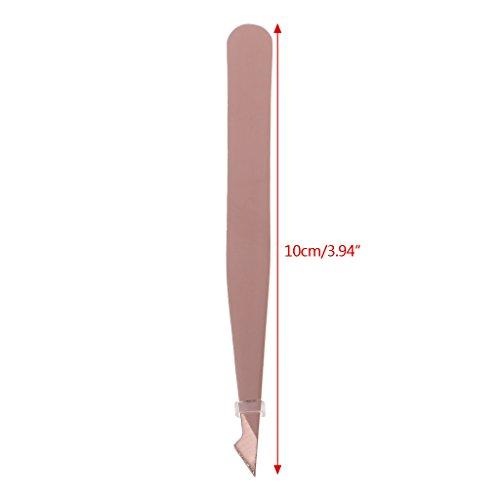 BecauseOf BecauseOf Professional Stainless Steel Slant Tip Tweezer for Women