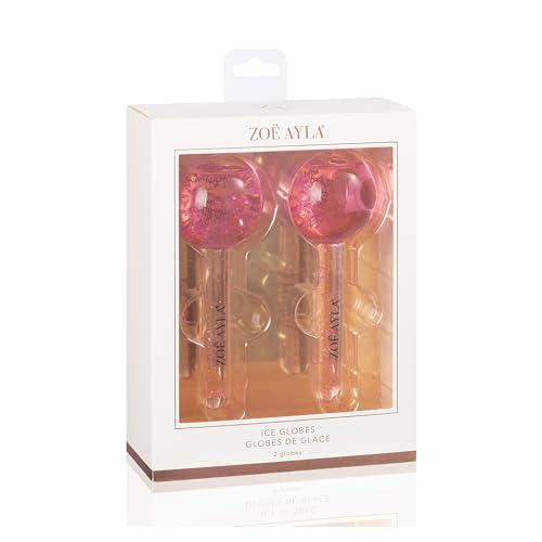 Zo Ayla Zoe Ayla Ice Globes, 2 pcs - Face Ice Roller for Relaxing and Reducing Fine Lines - Tightening and Depuffing Skin - Ideal for Tired Eyes - Travel Sized Facial Massager with Cute Sparkles