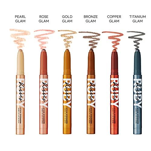 Ruby Kisses Ruby Kisses Eye Shadow Stick – Crème Eyeshadow Makeup Multi-Stick, Long-Lasting Pearl Shimmer Crayon, Metallic Glitter Eyeliner, Highlighter Eyeshadow Pencil, Sharpener Included (Pearl Glam)