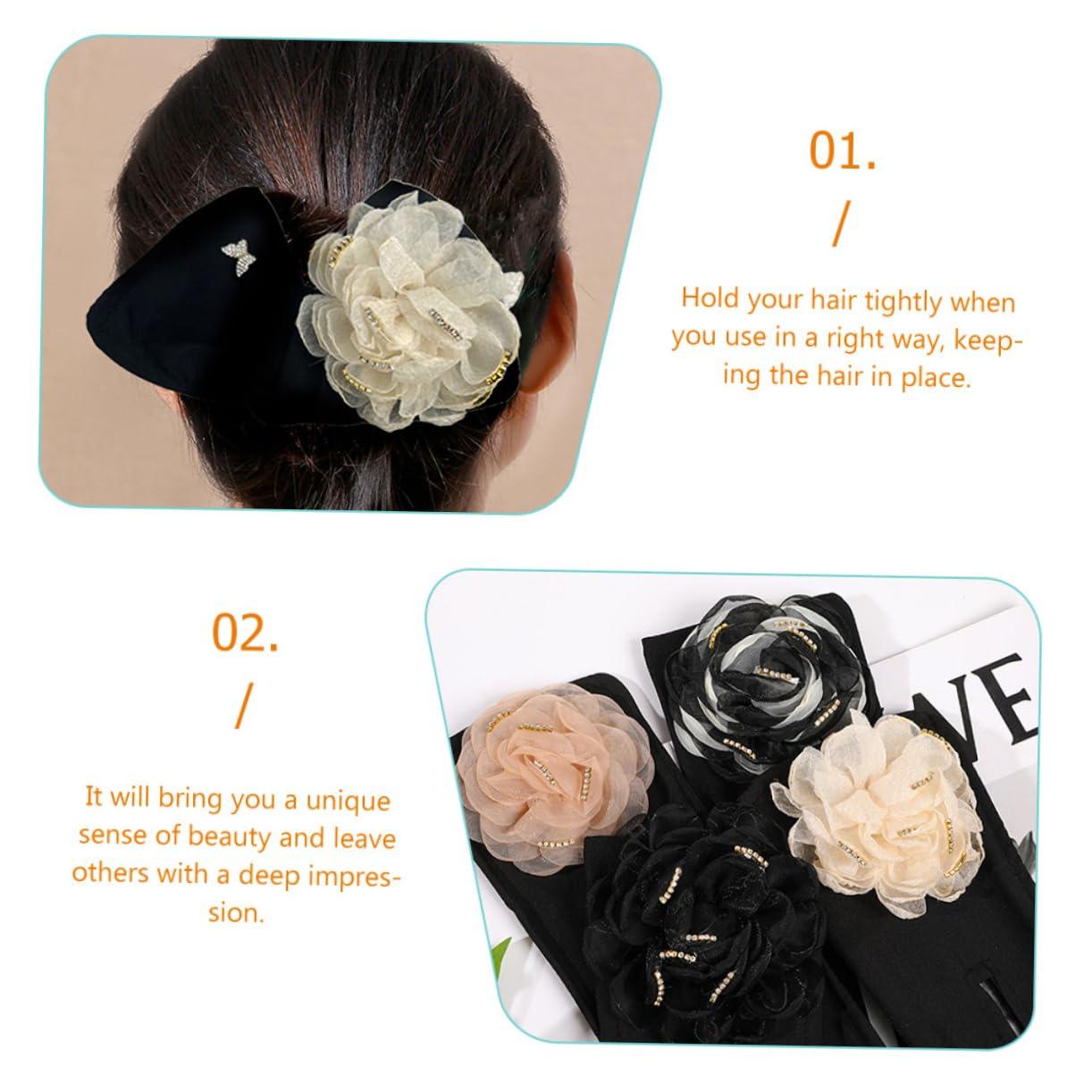 MAGICLULU MAGICLULU 4pcs Floral Hair Bun Maker Hair Donuts Shaper for Easy Hair Styling Ideal Hair Accessories for Elegant Hairstyles Includes Flowers