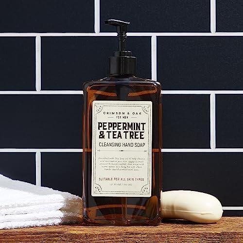 Body Prescriptions Body Prescriptions Crimson & Oak Men\'s Deep Cleansing Hand Soap with Pump Dispenser, 17 Fl Oz (Pack of 1), Peppermint and Tea Tree
