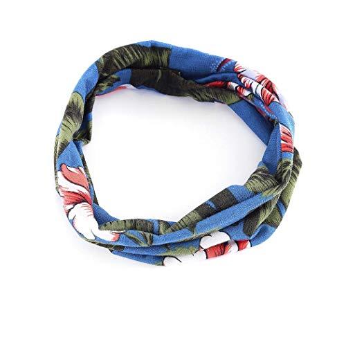 Bohend Bohend Boho Headband Wide Flower Boho Bandeau Headwear Travel Stretchy Cotton Elastic Yoga Athletic Hair Accessories for Women and Girls (A)