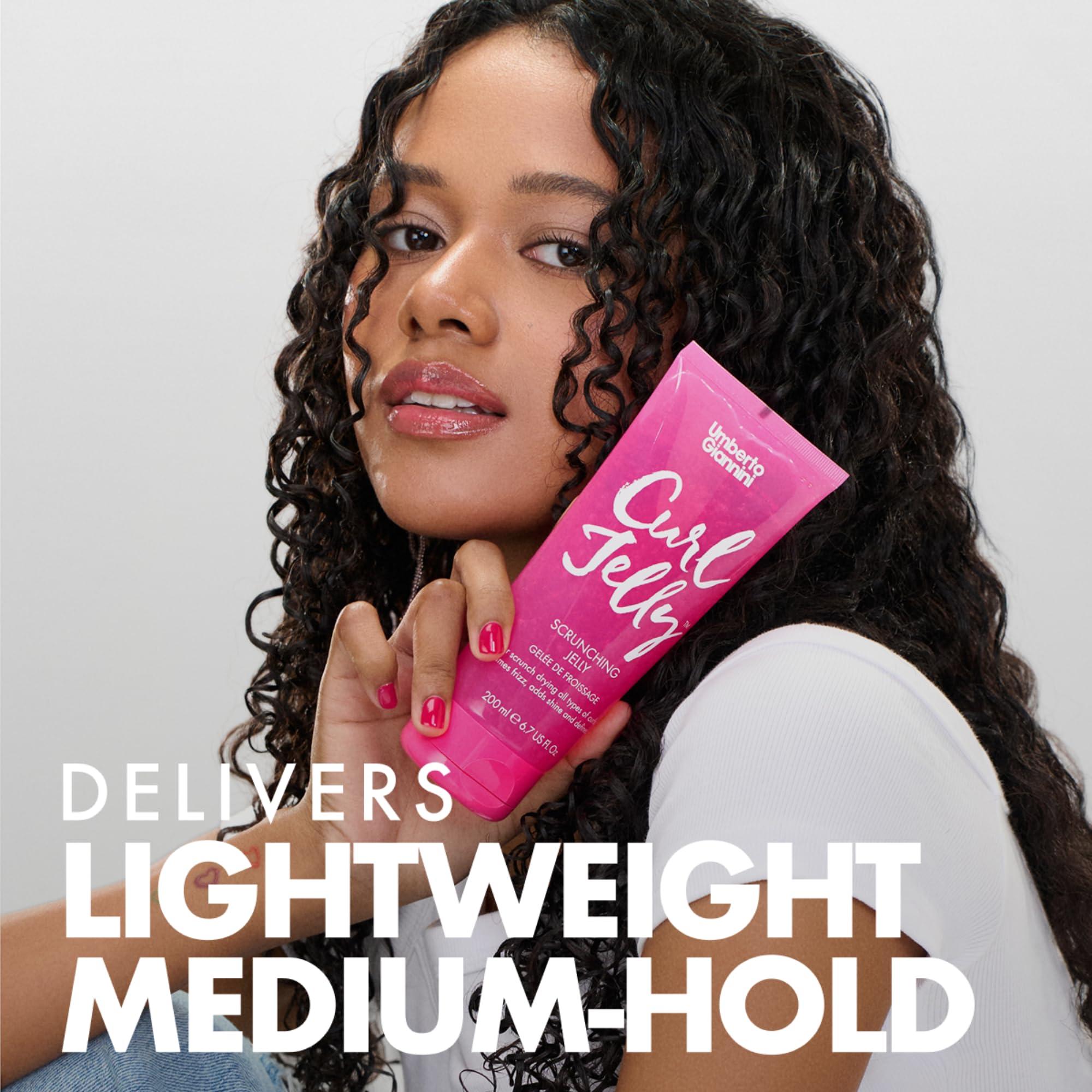 Umberto Giannini Umberto Giannini Curl Jelly Scrunching Jelly, Vegan & Cruelty Free Frizz Solution Gel for Curly or Wavy Hair, 200 ml (Curl Jelly + Curl Shine Duo)