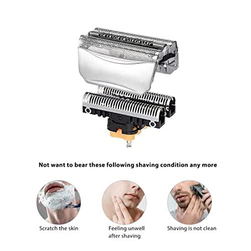 Unbrella Unbrella 51S Replacement Shaver Foil Screen & Cutter for Braun Series 5 510, 550, 560, 530s-4, 550s-3, 550s-4, 550cc-4, 560s-3, 560s-4, 565cc-4,570cc, 570cc-3, 570cc-4, Silver Foil Screen & Cutter