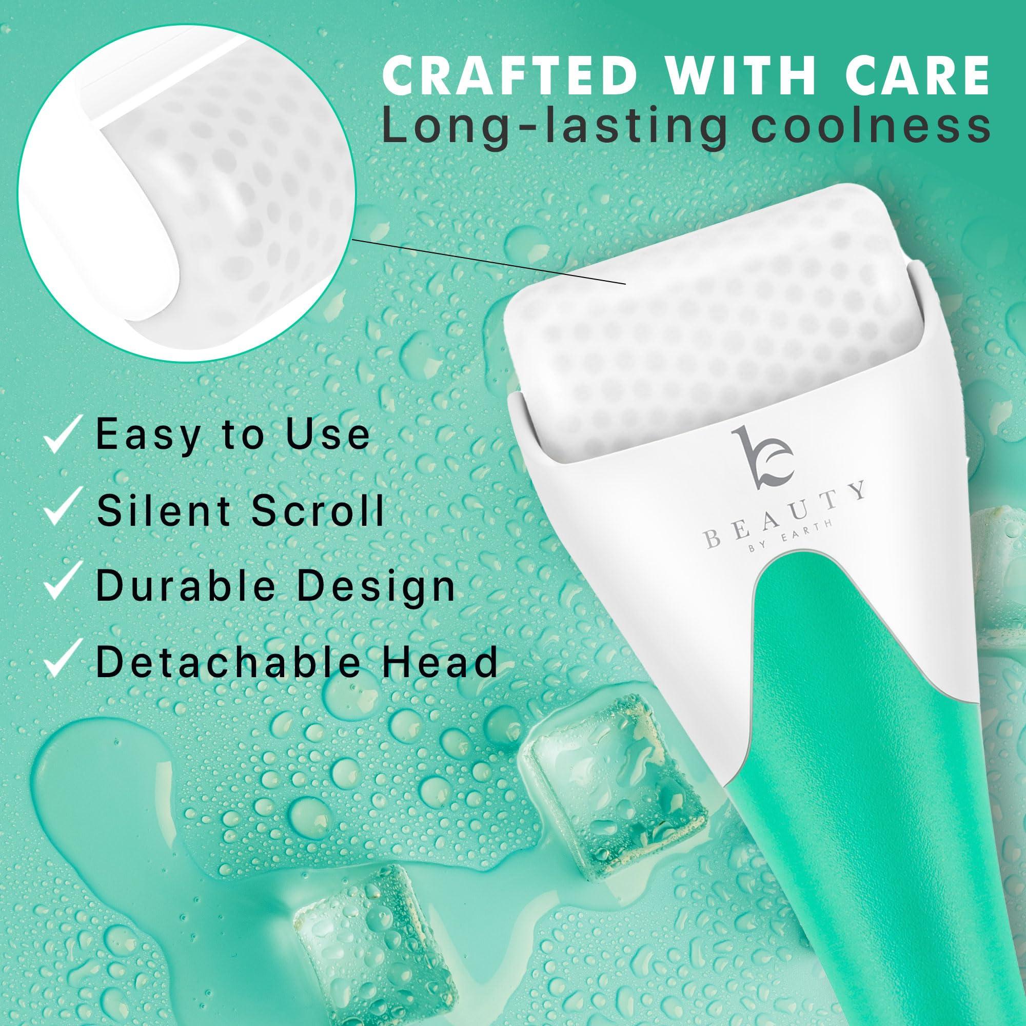 Beauty by Earth Ice Roller for Face - Smoothes Fine Lines & Wrinkles, Face & Eye Roller for Puffy Eyes, Skin Care Massager, Beauty Gift That Helps Relieve Migraines, Facial & Spa Gifts for Women