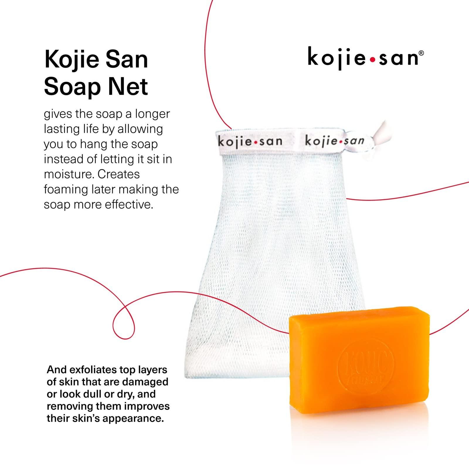 Kojie San Kojie San Skin Brightening Soap - Original Kojic Acid Soap that Reduces Dark Spots, Hyperpigmentation, & Scars with Exfoliating Soap Net Included  135g x 6 Bars