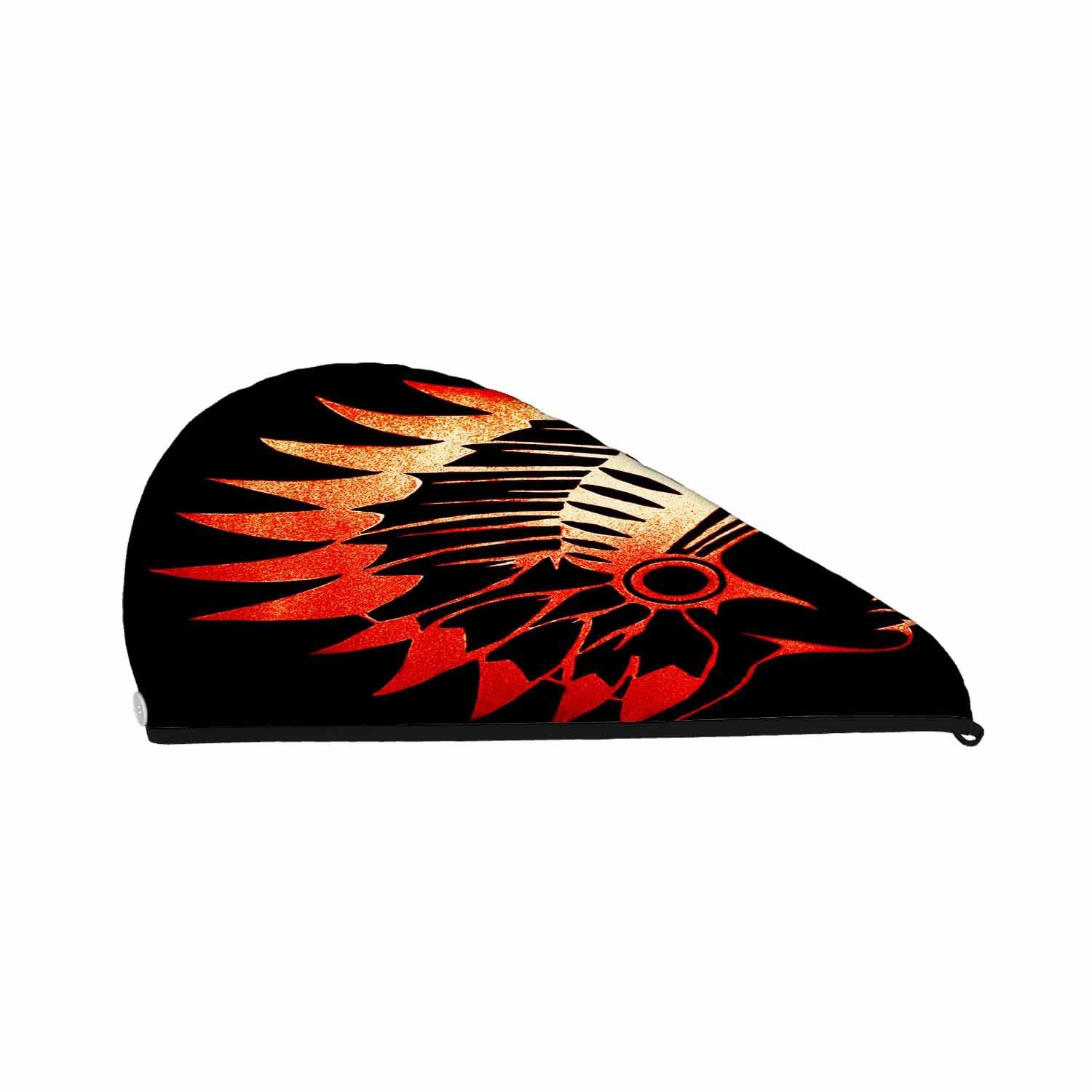 IBILIU IBILIU Indian Style Hair Towel Wrap,Hair Tuban with Button,Native American Style Tribal Fast Drying Hair Cap for Women Men