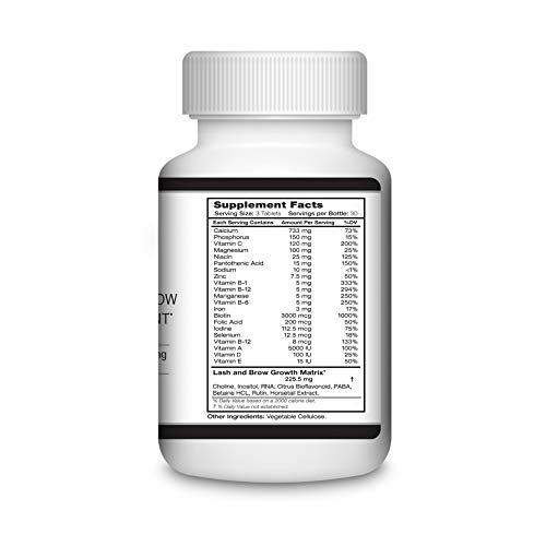 Pronexa Hairgenics Lavish Lash Eyelash and Eyebrow Growth Supplement with Biotin for Longer, Thicker Lashes and Brows. 90 Tablets.