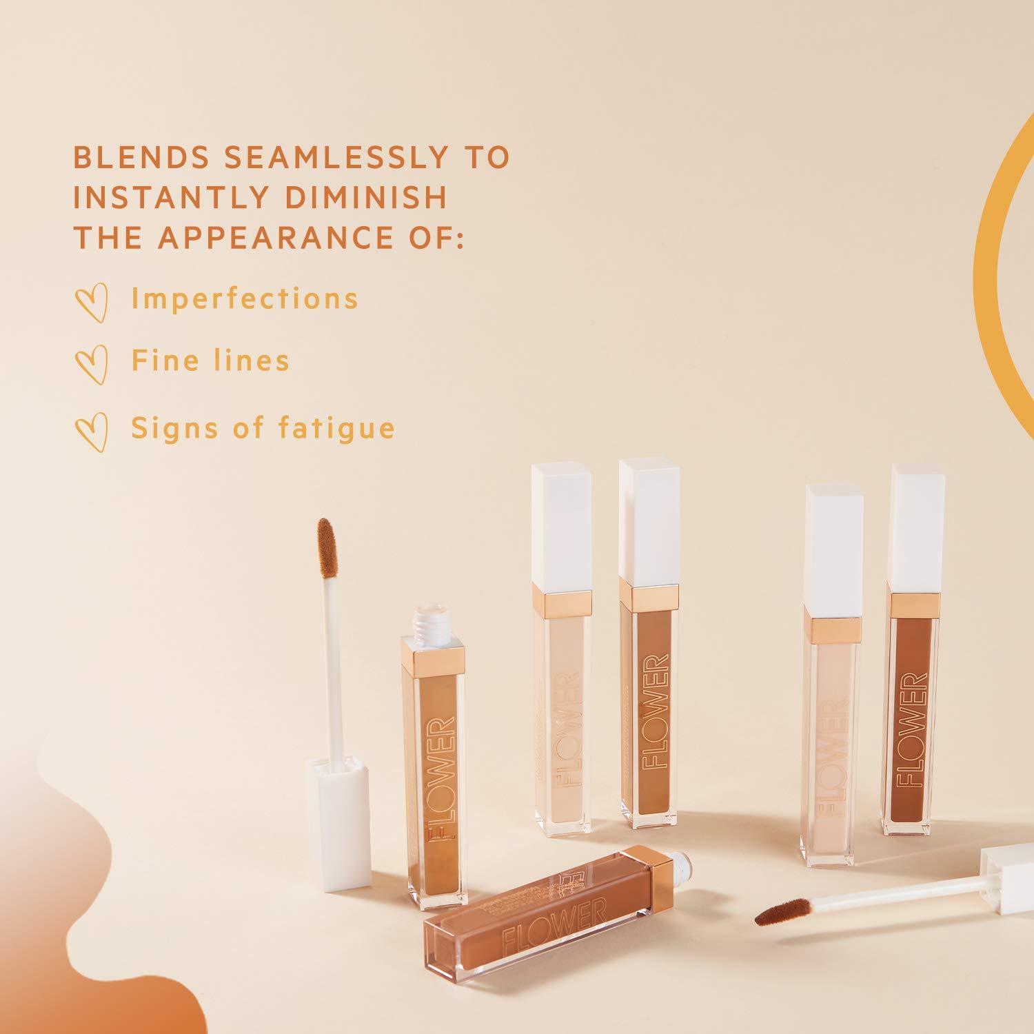 FLOWER BEAUTY FLOWER BEAUTY By Drew Barrymore Light Illusion Full Coverage Concealer - Diffuse Dark Under Eye Circles + Blurs Blemishes - Weightless Formula + Crease Proof Makeup (Medium Honey)