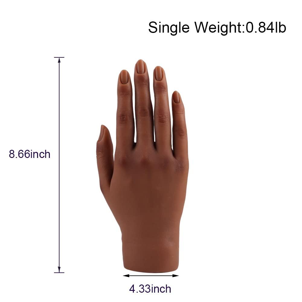 KnowU Silicone Practice Hand for Acrylic Nails,Fake Hands to Practice Fake Nails Mannequin Hand for Nails Practice and Nail Art