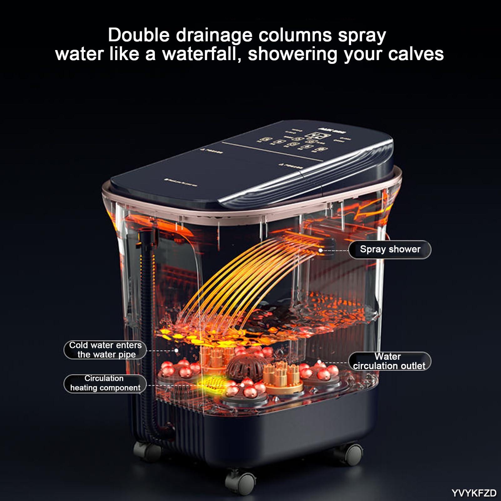 YVYKFZD YVYKFZD Portable Foot Spa Bath, Foot Bath Basin Massager, Household Foot Soak Tub with Heat, Red Light, Temperature Control, Jets, for Soothe and Relax Tired Feet