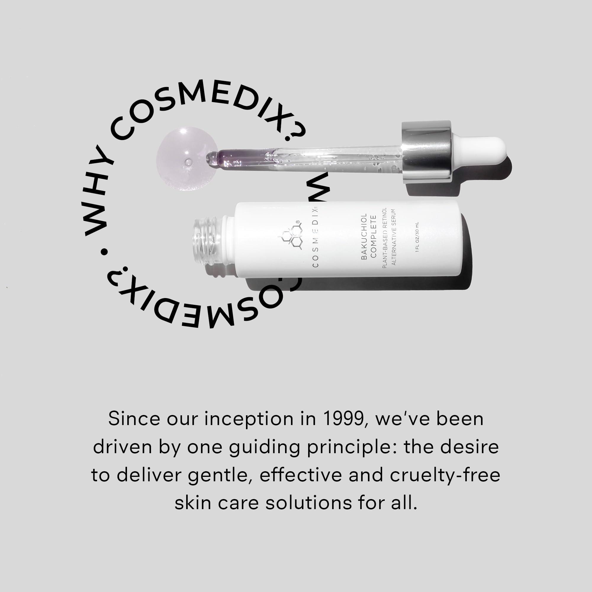 COSMEDIX COSMEDIX Bakuchiol Complete Plant-Based Retinol Alternative Serum, Improves Appearance of Fine Lines and Wrinkles, Lightweight and Conditioning, Botanical Retinol Alternative, Cruelty Free