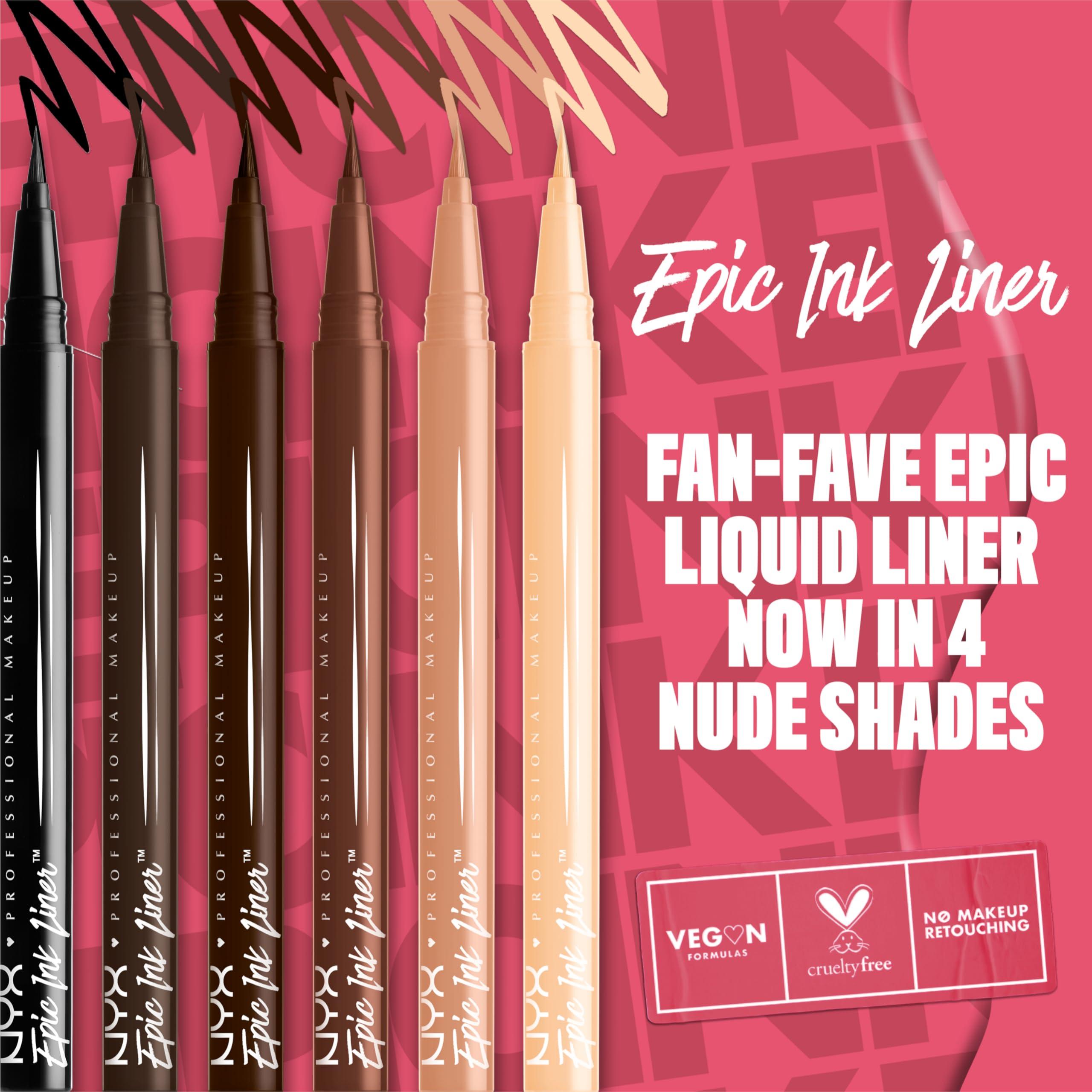 NYX PROFESSIONAL MAKEUP NYX PROFESSIONAL MAKEUP Epic Ink Liner, Waterproof Liquid Eyeliner with Vegan Formula - Graham Cracker (Light Brown Matte)