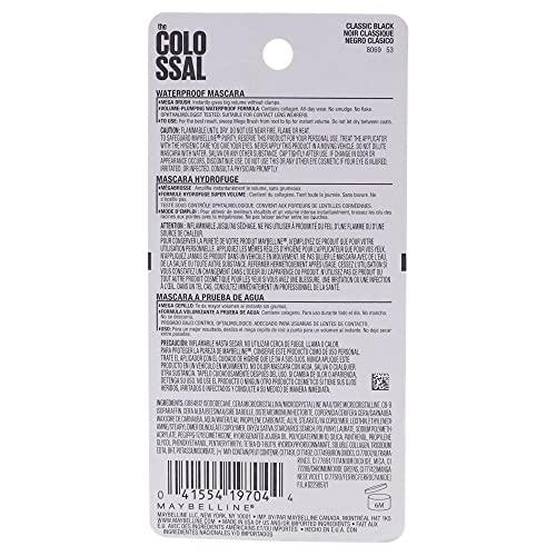 Maybelline New York Maybelline Volum\' Express The Colossal Waterproof Mascara, Volumizing, Thickening, Clump-Free Make Up Formula, Classic Black, 1 Count