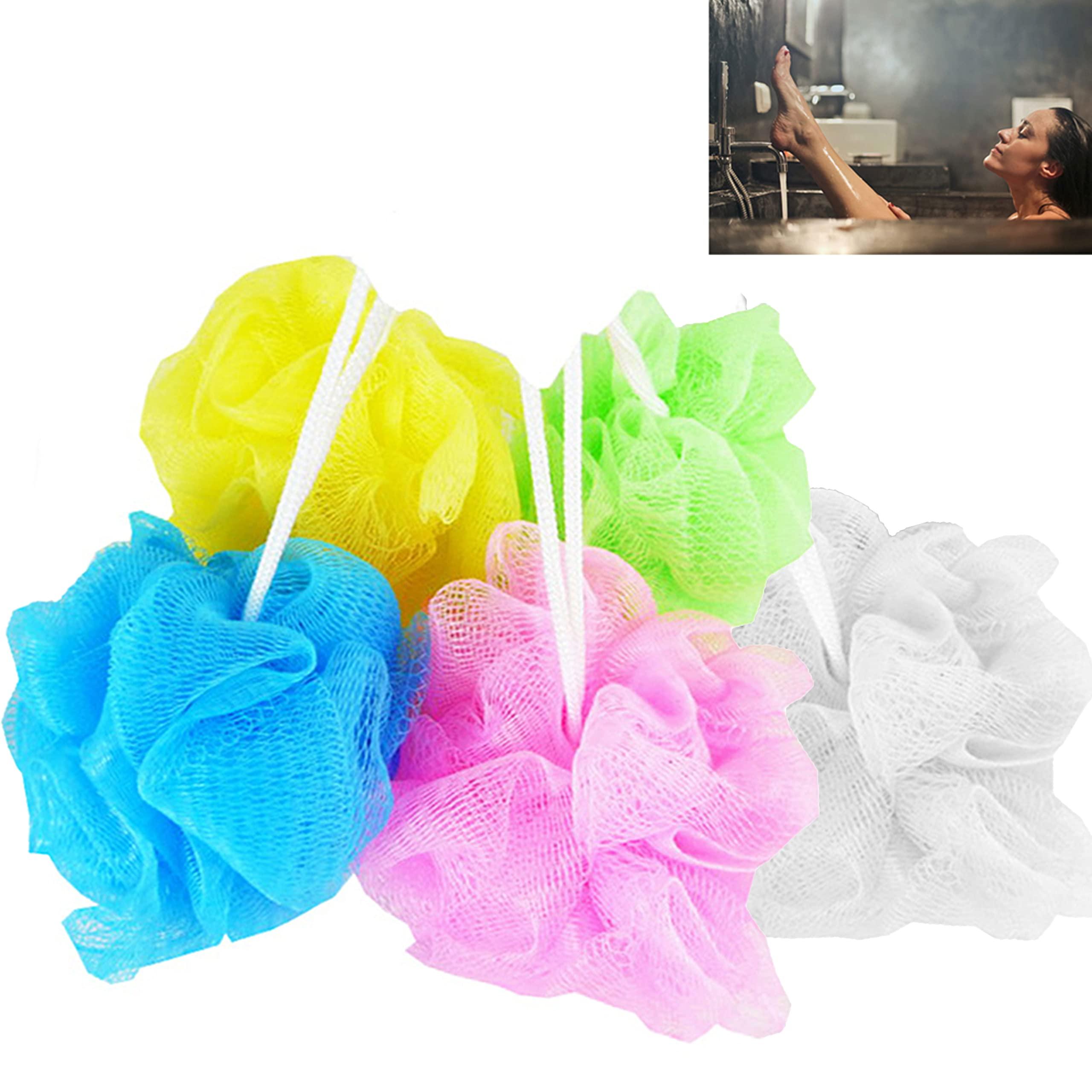 AllTopBargains 8 Bath Shower Puff Sponges Loofah Mesh Ball Exfoliating Body Brush Scrubber Wash