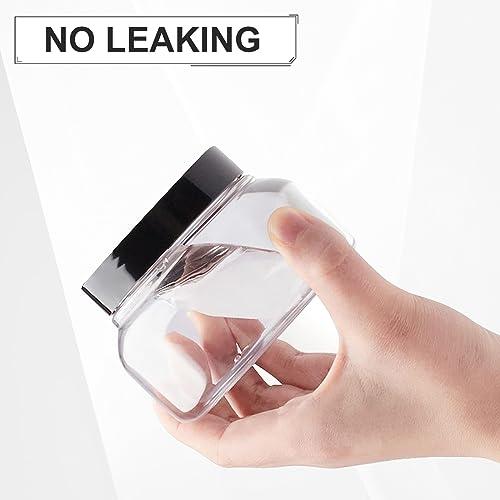 Merkaunis 30 Pack Clear Body Scrub Jars 8oz Clear Plastic Jars with Lids Sugar Scrub Containers Empty Refillable Containers Round Low Profile Samples Jars for Makeup, Body Butter, Creams, Travel Storage