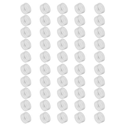 Baoblaze Baoblaze 2/3/5 Gram Jars, 50 pcs, Clear Cosmetic Sample Containers, Round Plastic Pot Jars with Screw Lid, Mini Bottle for Make Up, Lip Palm, Cream, Lotion, 2g