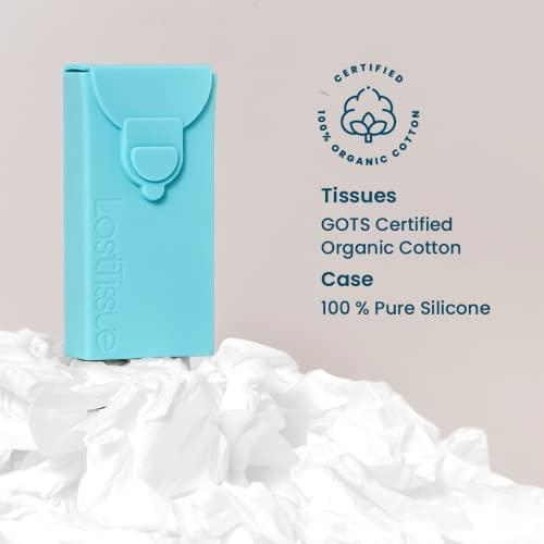 LastTissue LastTissue® Reusable Cotton Tissue Pack – Sustainable, Durable, Eco-Conscious, Portable & Washable Facial Tissues for Men and Women with Travel Handkerchief Storage Case
