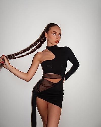 LullaBellz LullaBellz Synthetic Hair Extension Double Up Braid Grande 26 Length, Chocolate Brown Hairband Base, Pre-Sectioned Hair with Clear Elastics 2 Hair Grips, 2 Elastic Bands Suits All Hair Types