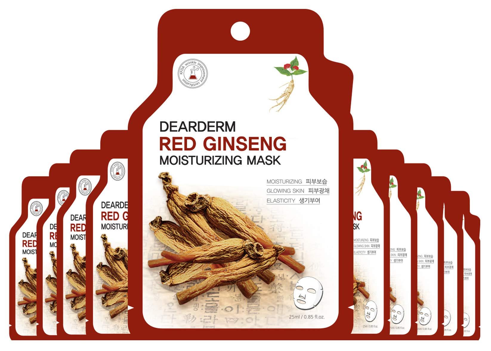 Dear & Derm Dearderm Red Ginseng Moisturizing Mask (10 Pieces)