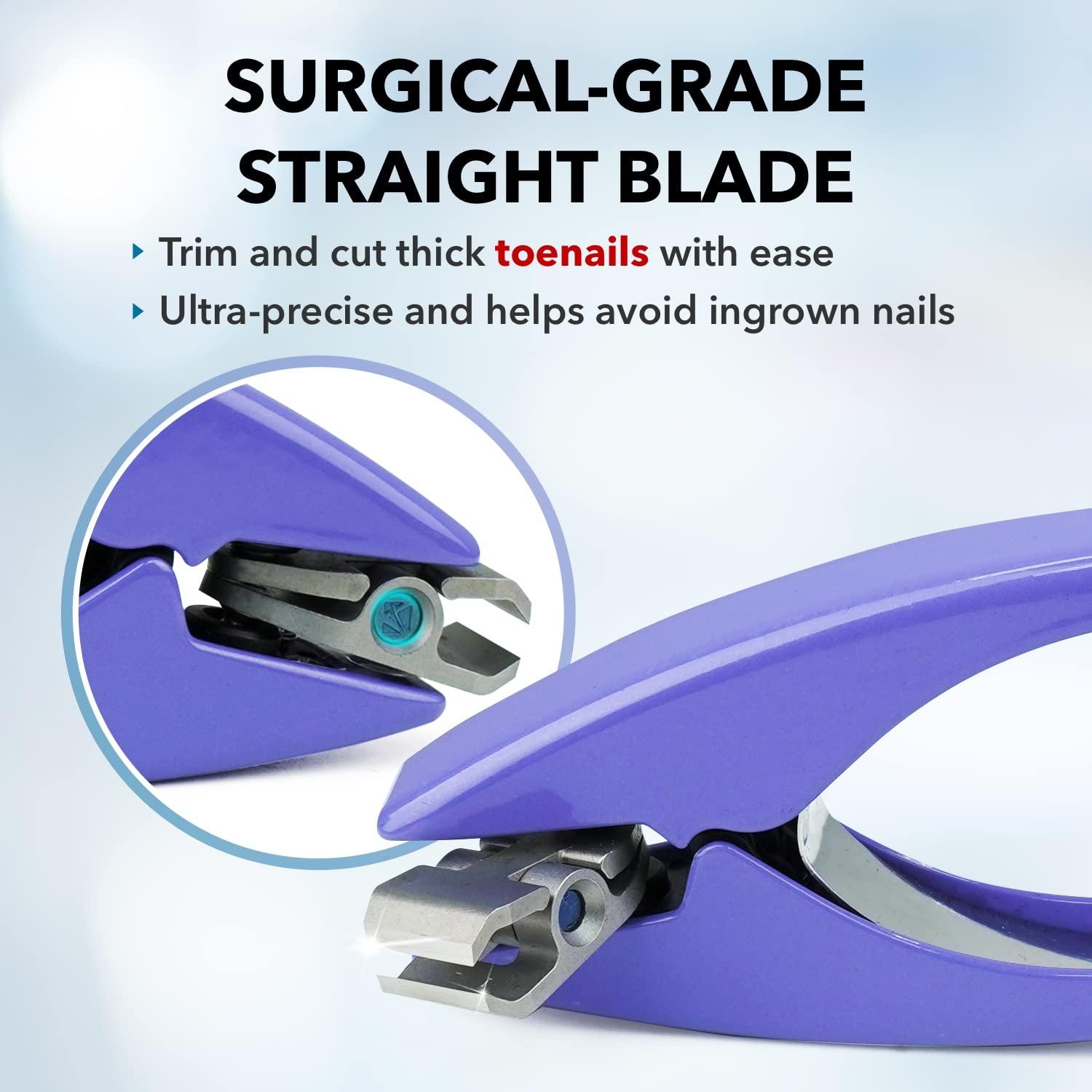 Azurro CLIPPERPRO Omega Select Toenail Clipper - Toe Nail Clipper for Women, Men, and Seniors | Ergonomic, Easy to Grip Small Nail Clippers | Nail Cutters with Steel Blades and 180 Degree Swivel Head