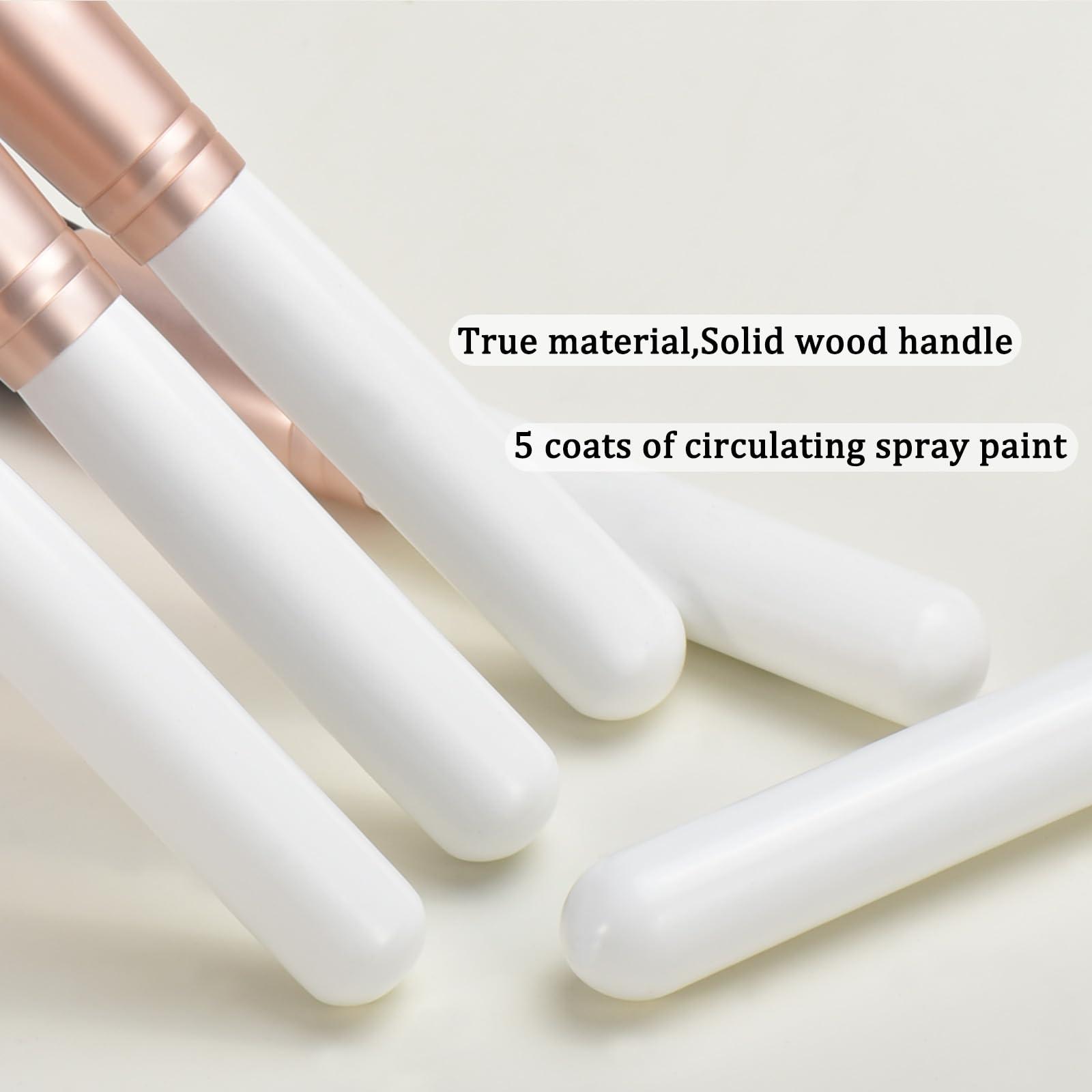 YJ-Anyue YJ-anyue Elegant White Makeup Brushes: 14pcs Wooden Makeup Brush Set - Essential Makeup Tools for Women and Girls, Premium Quality MAKEUP BRUSHES and MAKEUP TOOLS in a Complete MAKEUP BRUSH SET