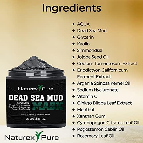 Naturex Pure Naturex Pure Dead Sea Mud Mask – Luxurious Mud Masks for Women and Men – Advanced All-Natural Dead Sea Mud Mask for Blackheads, Whiteheads, Hyperpigmentation, Acne – 8.8fl oz