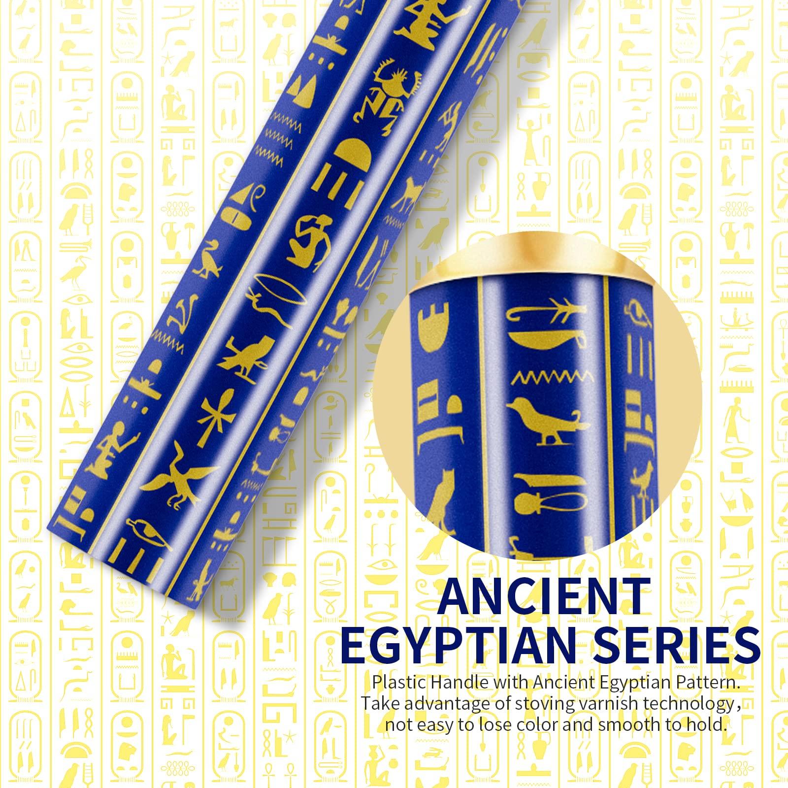 docolor Docolor Makeup Brushes 19Pcs Makeup Brush Set Premium Gift Synthetic Powder Kabuki Foundation Contour Blush Concealer Eye Shadow Blending Liner Make Up Brush Kit, Ancient Egyptian Series