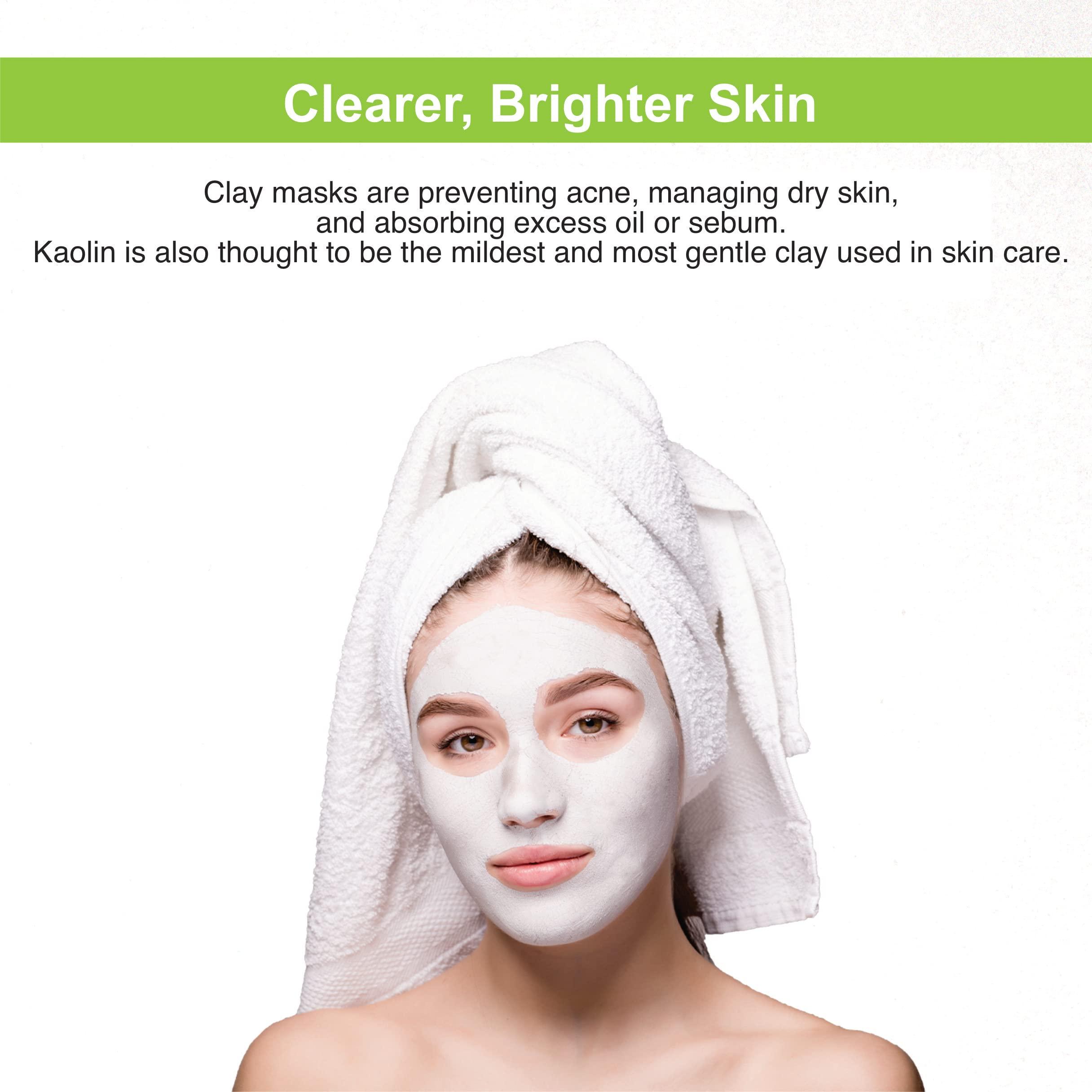 Soapeauty Soapeauty WHITE KAOLIN CLAY Powder | Cosmetic Grade 100% Natural | Facials, Face Mask, Soap Making, Bath Bomb | aka White Clay Powder, China Clay Powder | (8 OZ)