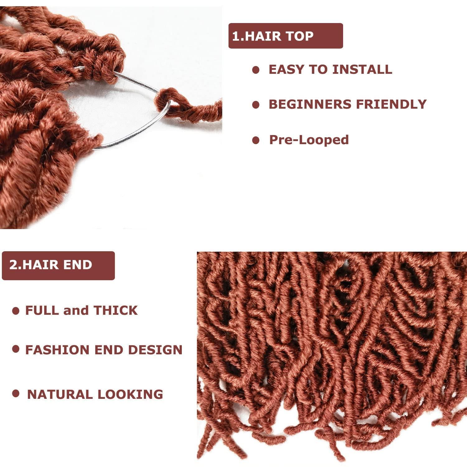 Toniola 7 Packs Soft Locs 28 Inch Faux Locs Ginger Color 350 Crochet Hair for Black Women Whole Strand Pre-looped Long New Locs Crochet Curly Braiding Hair Extension (28 Inch (Pack of 7), 350)